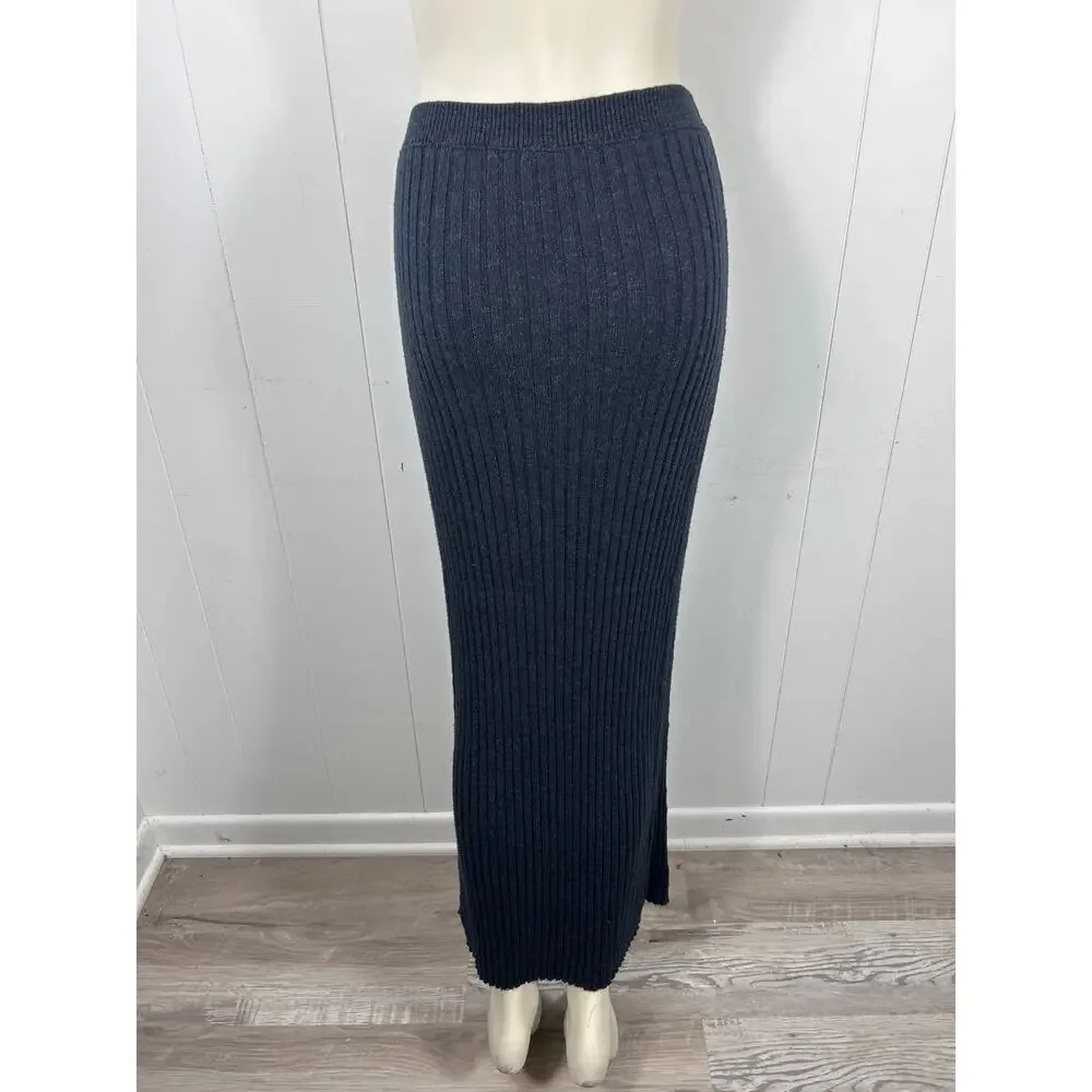 Free People Better Days Midi Skirt in Black. Size L. NWOT
